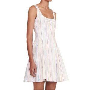 STAUD Wells Multicolor Striped Logo Mini Dress Sundress Size 4 EUC!